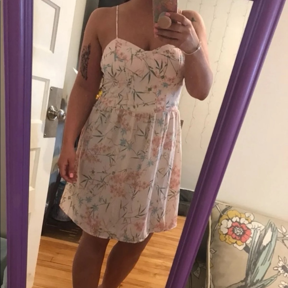 🖤 Pastel Pink Tropical Sundress